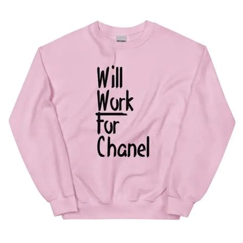 chanel sweatshirt beige|will work for Chanel sweatshirt.